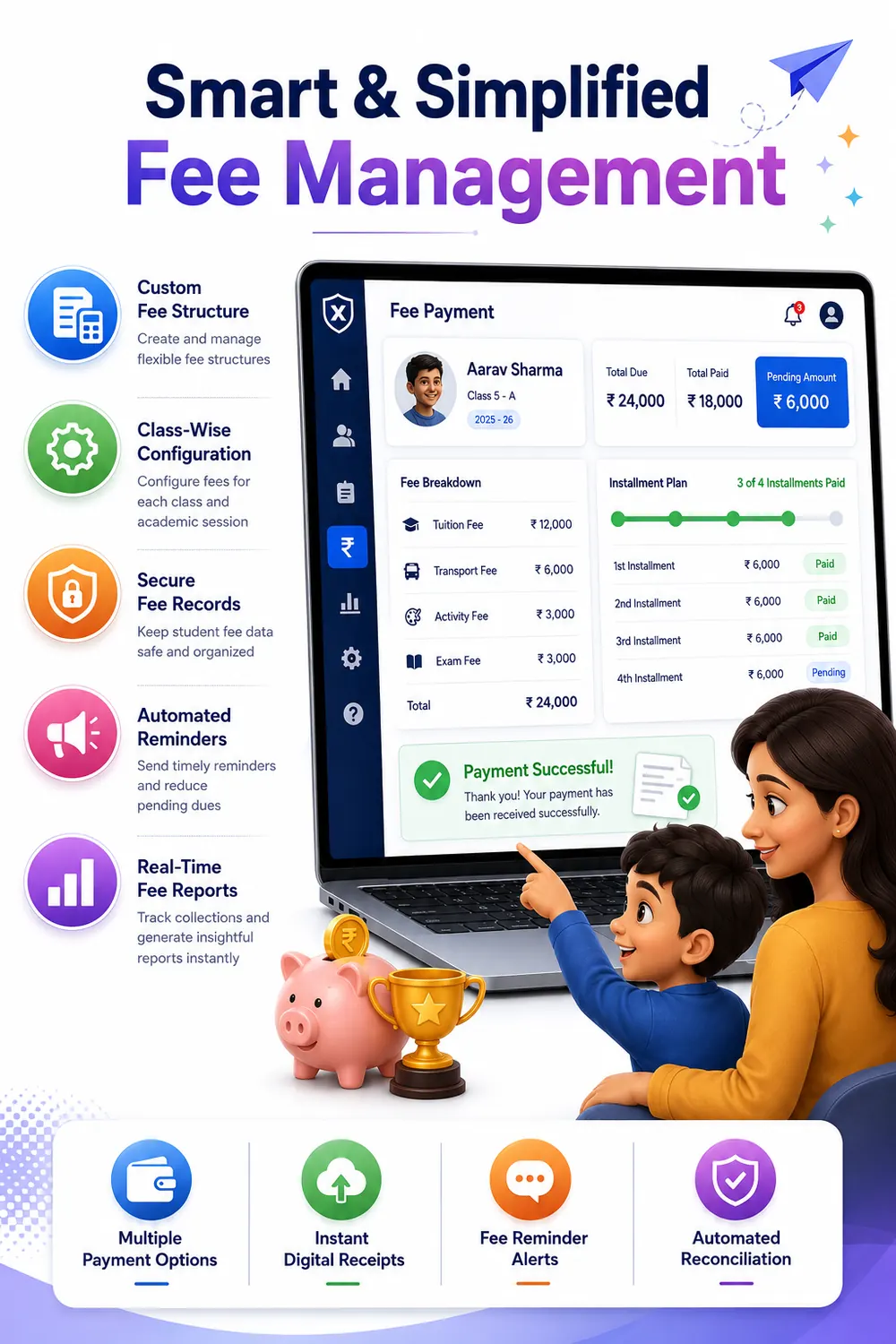 School fee structure and billing configuration screen