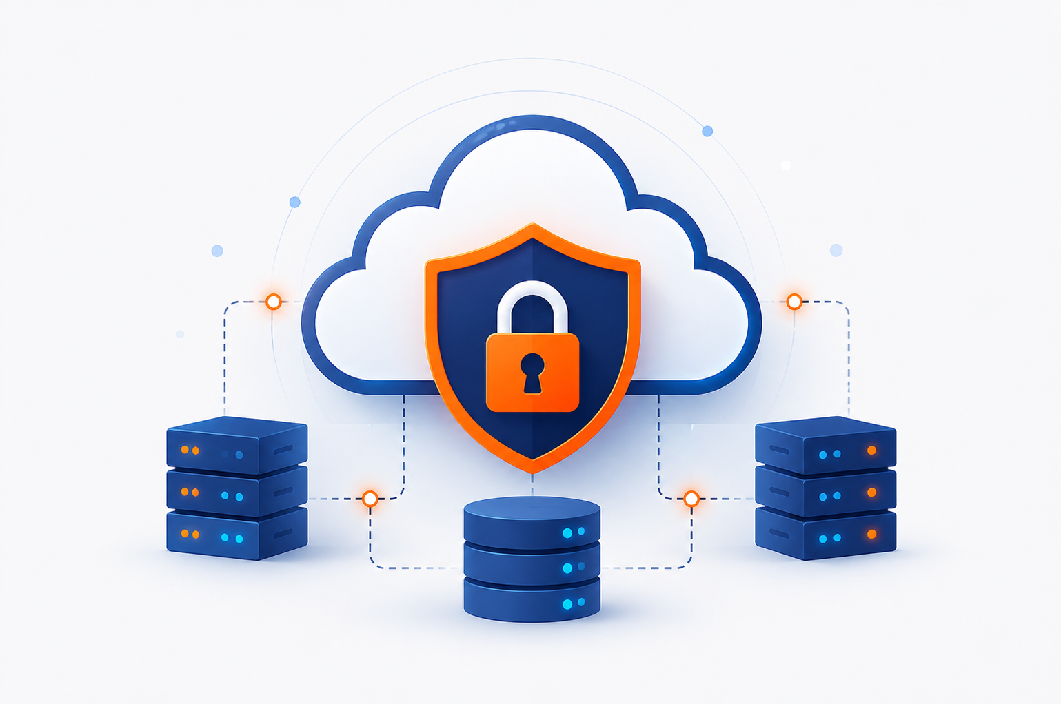 School ERP cloud server infrastructure illustration