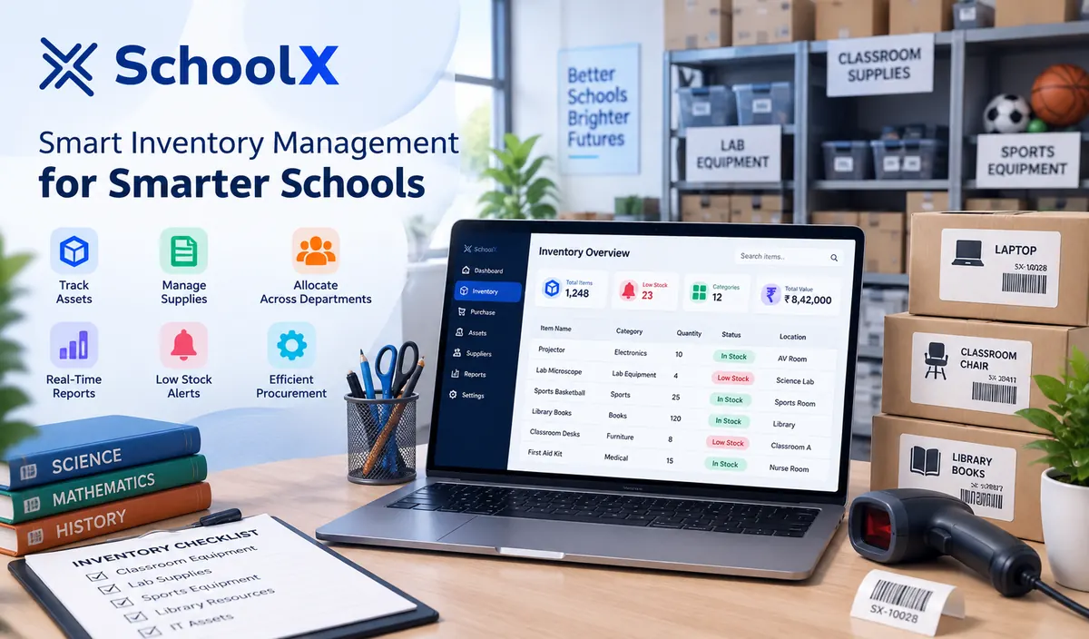 School inventory management software dashboard overview